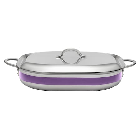 Bon Chef Country French 2 Oblong Pan W/Lid  15" X 11" X 2 7/8"  5 Qt - Purple 71023-CF2-P